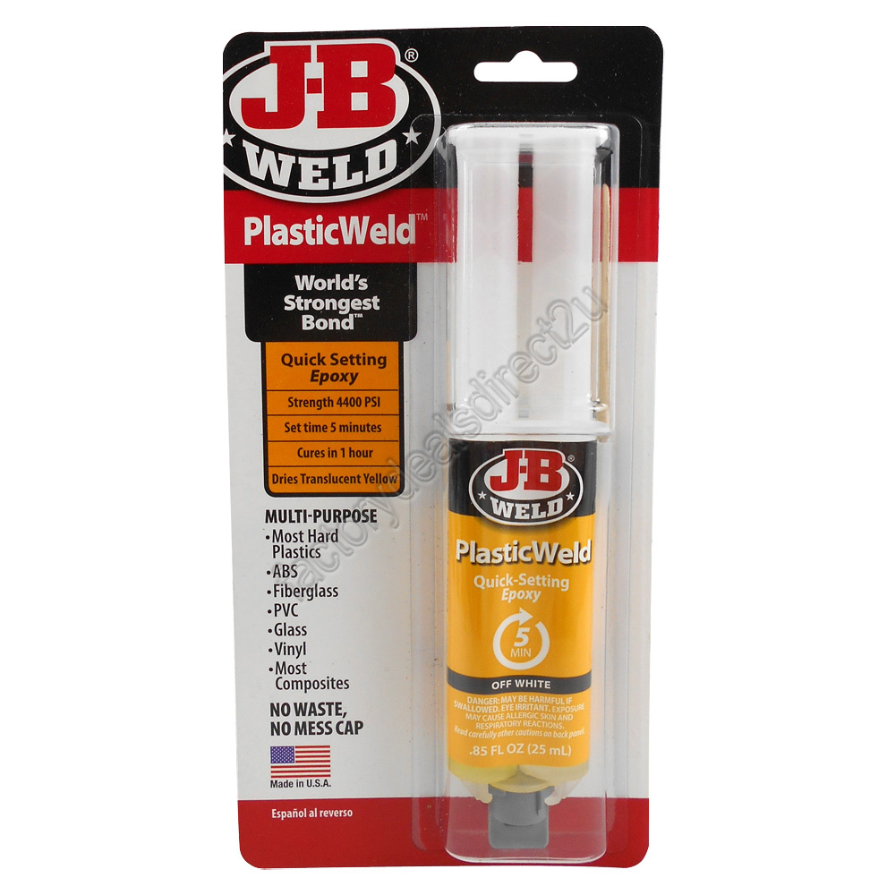 JB Weld Plastic Weld Quick Setting Epoxy Glue Adhesive Syringe 50132 JB Weld JBWeld