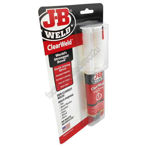 JB Weld Clear Weld Quick Setting Epoxy Glue Adhesive Syringe 50112 JB