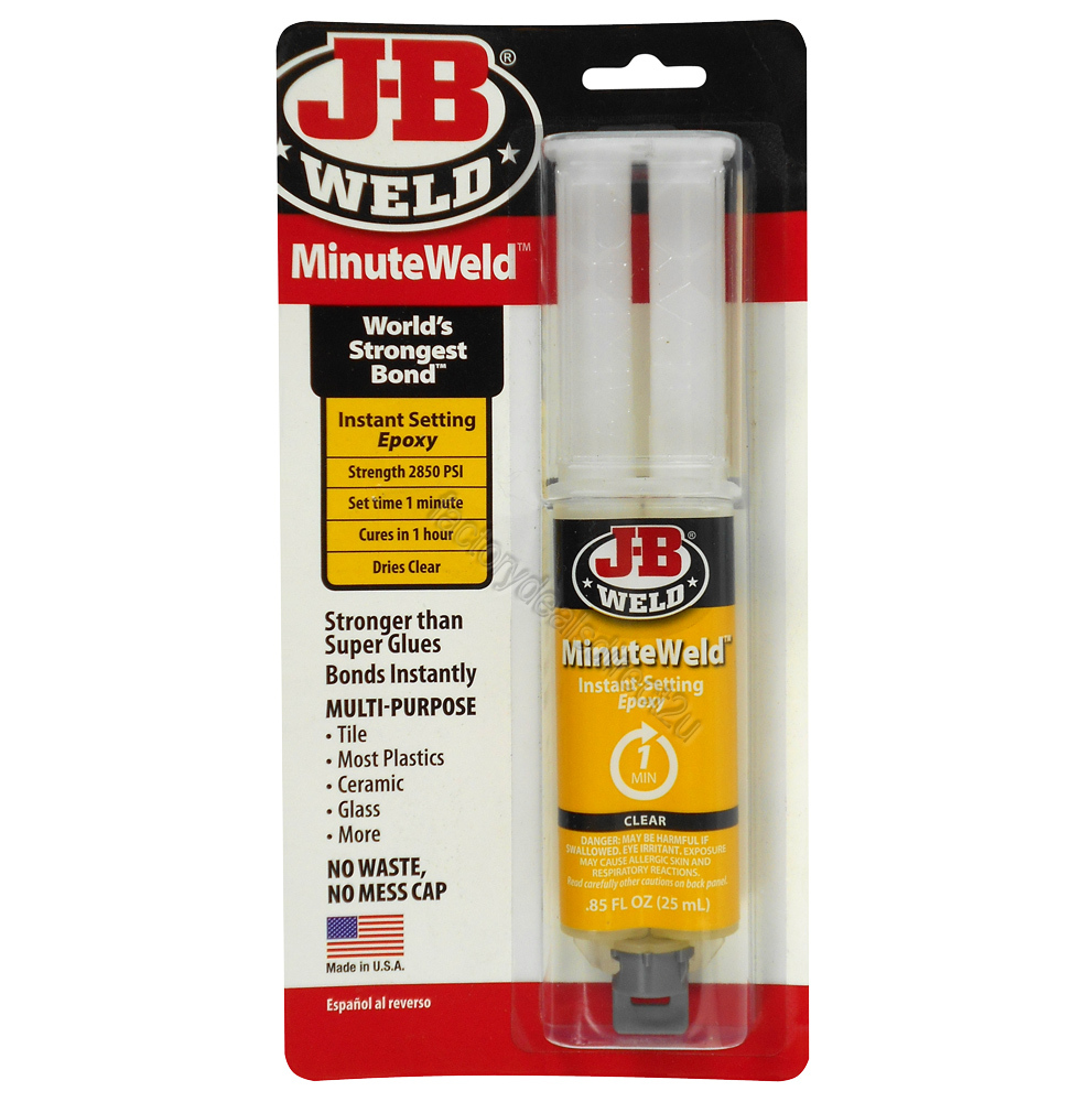 JB Weld Minute Weld Epoxy Glue Adhesive Syringe JB Weld 50101