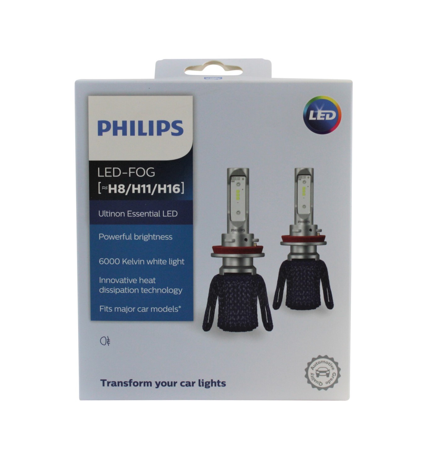 PHILIPS LED Fog Light H8 H11 H16 Ultinon Essential 12v 6000K Bright .