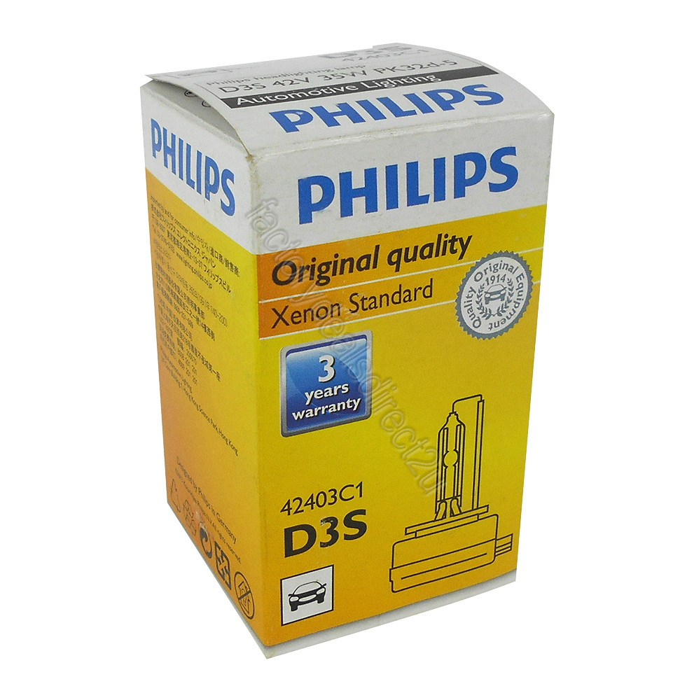 Genuine PHILIPS Xenon Standard Globe D3S 35W - Single HID Headlight Bulb