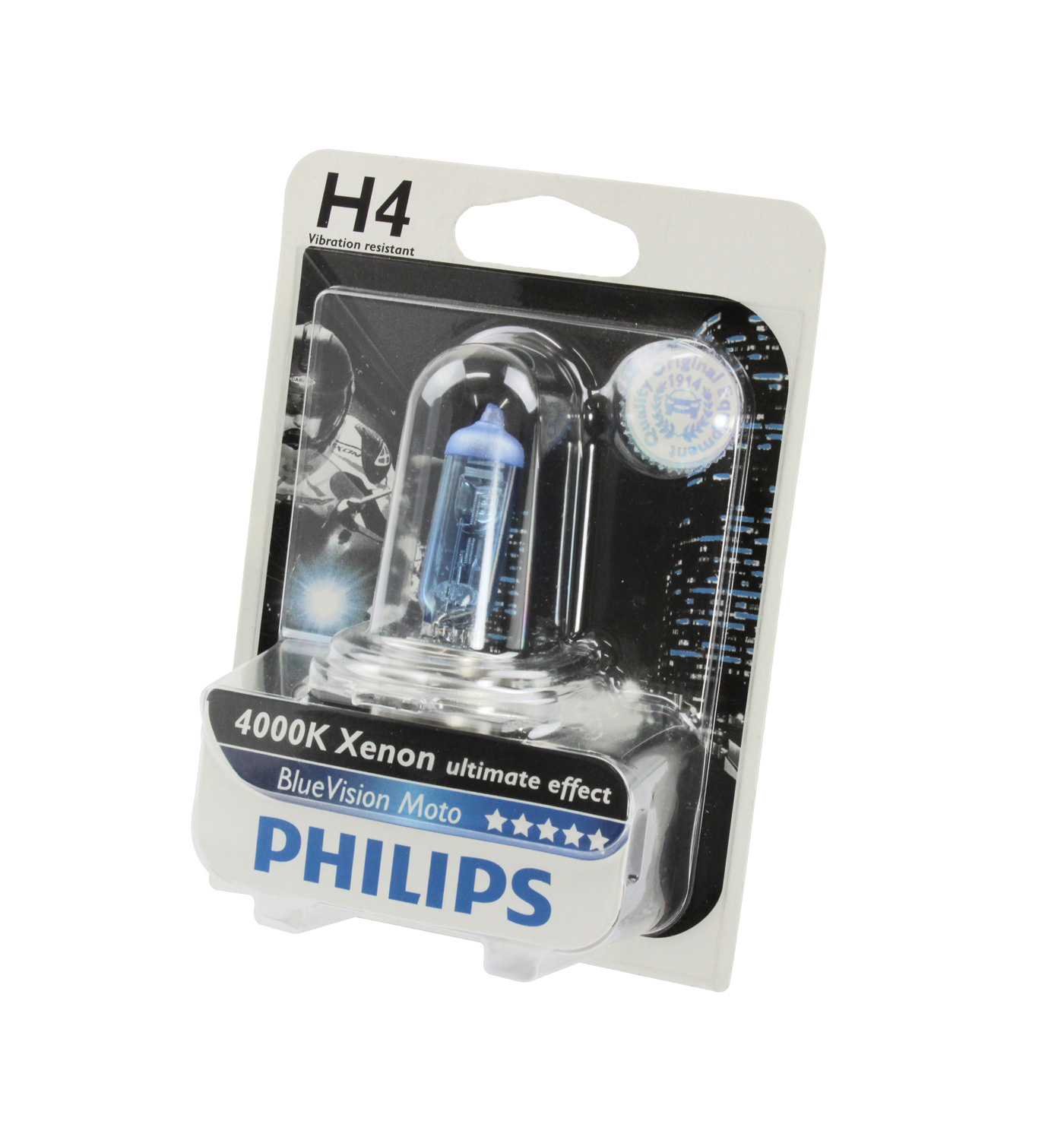 Genuine PHILIPS Motorcycle Blue Vision Headlight Bulb H4 12V 60/55W -  12342BVUBW