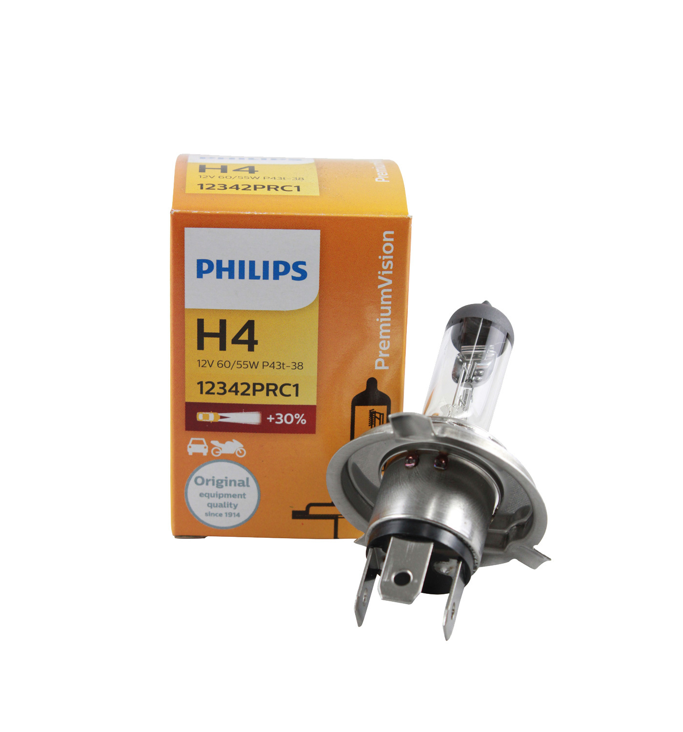 Philips H4 Car Halogen Light 12342C1 12V 60/55W P43t-38 Car Headlight Lamp  Bulb