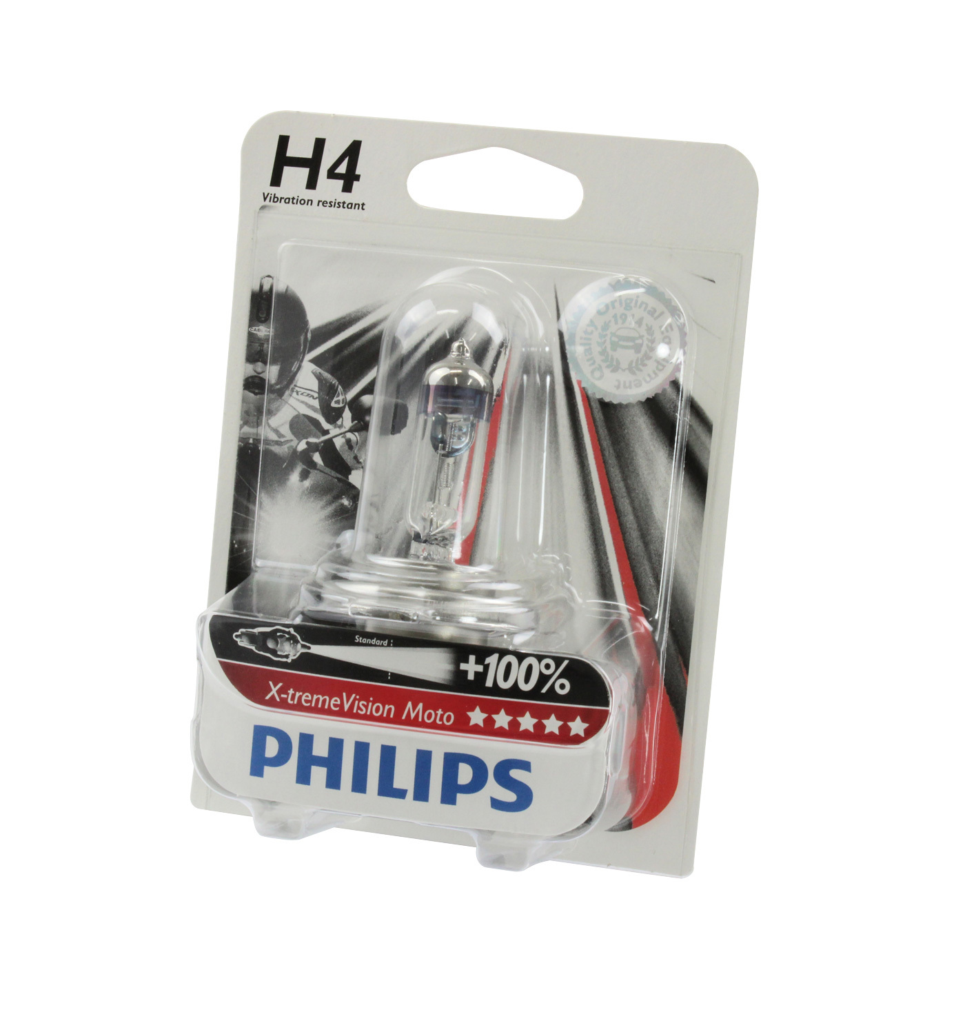 Genuine PHILIPS Motorcycle xtremeVision Headlight Bulb H4 12V 60 55W Single Bulb