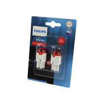 Genuine PHILIPS Ultinon Pro Red LED Wedge Stop/Tail Bulb 12V W21/5W - Twin Pack #11066U30RB2