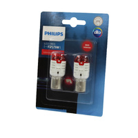 Genuine PHILIPS Ultinon Pro3000 Red LED Stop/Tail Light Bulb P21/5W 2pk - #11499U30RB2