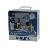 Genuine PHILIPS Diamond Vision Headlight Fog Light Bulbs H1 12V 55W T10 LEDS #12258DVSL