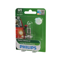 Genuine PHILIPS Eco Vision Headlight Fog Light Globe H1 12V 55W - Single Pack #12258LLECOB1