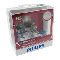 Genuine PHILIPS Power Vision H3 Globe 12V 55w - Twin Pack #12336PWVS2