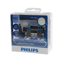 Genuine PHILIPS White Vision Ultra 4200k H3 12V 55W Globes T10 W5W - Twin Pack #12336WVUSM