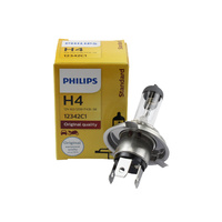 Genuine PHILIPS Standard Headlight Globe H4 12V 60/55W - Single Bulb #12342C1