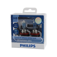 Genuine PHILIPS White Vision Ultra 4200k H8 12V 35W Globes T10 W5W - Twin Pack #12360WVUSM