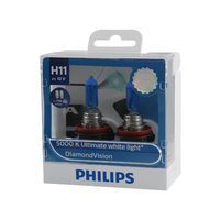 Genuine PHILIPS Diamond Vision Headlight Fog Light Bulbs H11 12V 55W T10 LEDS #12362DVSL