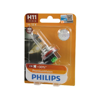 Genuine PHILIPS Premium Vision Headlight H11 Globe 12V 55W - Single Bulb #12362PRB1