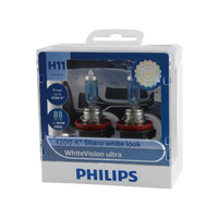 Genuine PHILIPS White Vision Ultra 4200k H11 12V 55W Globes T10 W5W - Twin Pack #12362WVUSM