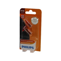 PHILIPS Premium Vision Amber Side Indicator Globe T10 Wedge WY5W 12V 5W - 2 Pack #12396B2