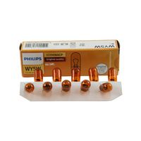 PHILIPS Premium Vision Amber Side Indicator Globe T10 Wedge WY5W 12V 5W -10 Pack #12396CP
