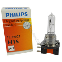Genuine PHILIPS Standard Fog Light Globe H15 12V 55/15W PGJ23T - Single Bulb #12580C1