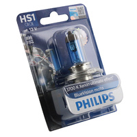 Genuine PHILIPS Motorcycle Blue Vision Headlight Bulb HS1 12V 35/35W PX43T-38 #12636BVB1