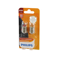 Genuine PHILIPS Premium Vision Light Globe Bayonet R10W 12V 10W - 2 Pack #12814B2