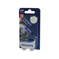 Genuine PHILIPS Blue Vision 4000K Parking Wedge Bulb T10 12V W5W - Twin Pack #12961BVB2