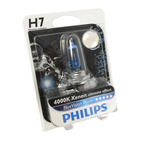 Genuine PHILIPS Motorcycle Blue Vision Headlight Bulb H7 12V 55W - Single Globe #12972BVUBW