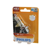 Genuine PHILIPS Premium Vision Headlight HB3 Globe 12V 65W P20D - Single Bulb #9005PRB1