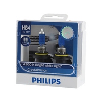 Genuine PHILIPS Crystal Vision Headlight Bulb HB4 12V 60W T10 LED - Twin Pack #9006CVSL