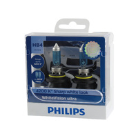 Genuine PHILIPS White Vision Ultra 4200k HB4 12V 51W Globes T10 W5W - Twin Pack #9006WVUSM