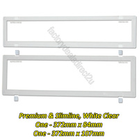 Number Plate Covers 6 Figure Premium & Slimline WHITE Clear Pair NSW SA #6NLPW