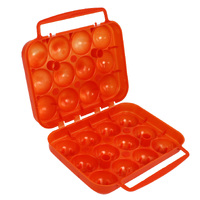 Wildtrak Egg Carrier Camping Travel Case 12 Compartments With Handle - Orange