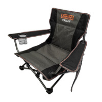 WildTrak Valley Event Camping Chair Outdoors Black 81x60x52cm 120kg Rated Adjustable