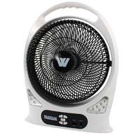 WildTrak Lithium Rechargeable 30cm Fan With Led Lights - Great For Tent, Caravan or Camper