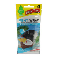Little Trees Air Freshener Vent Wrap - Caribbean Colada - 4 Pack #CTK-52725