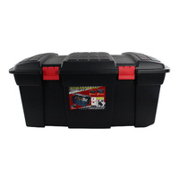 Heavy Duty Black 105L Storage Box Tub With Lid & Wheels 83cm x 53cm x 39cm #DK-105