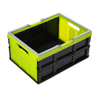 Lime Green Collapsible 35L Storage Basket Tub With Handle 36cm x 49cm x 24cm #DY-613