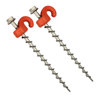 Outback Tracks G2 Ground Dogs 250mm Stainless Steel Screw Peg - Pack Of 2 #G2GD1W_x2