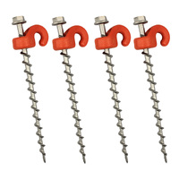Outback Tracks G2 Ground Dogs 250mm Stainless Steel Screw Peg - Pack Of 4 #G2GD1W_x4