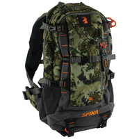 Spika Drover Heavy Duty 25Lt Pro Camo Hunting Back Pack With Rifle Holder Rain Cover #HPDR-BK25C