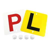 Double Sided Learners and Red P Plate Probationary Suction Cup Mounting - One Pair #L+PRWSC