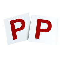Red P Plate Probationary Magnetic Decal- Easy To Apply And Remove - One Pair #PRWM