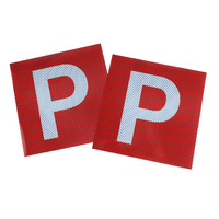 Red P Plate Probationary Decal- Easy To Apply And Remove - One Pair #PWRCV