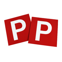 Red P Plate Probationary Magnetic Decal- Easy To Apply And Remove - One Pair #PWRM