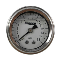 Speco Meter 1 1/2" Liquid Filled Mechanical Fuel Pressure Gauge 0-15psi #512-16