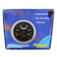 Speco Meter Automotive 85mm Speedometer Gauge Black Face #521-00
