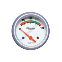 GENUINE New Speco Meter 2" Voltmeter 8-16 Volt Gauge Silver #524-22