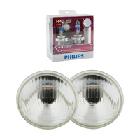 Semi Sealed Beam Pair 7" 178mm Round High/Low Beam w/ Philips H4 Xtreme Vision
