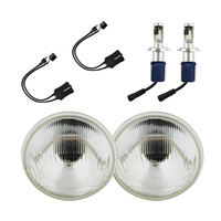 Semi Sealed Beam Pair 7" 178mm Round High/Low Beam Philips H4 LED Essential Bulb