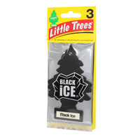 Little Trees Air Freshener Trees - Black Ice Scent - 3 Pack #U3S-32055