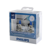 Genuine PHILIPS Diamond Vision Headlight Bulbs H1 12V 55W P14.5S - Twin Pack #Z12258DVS2